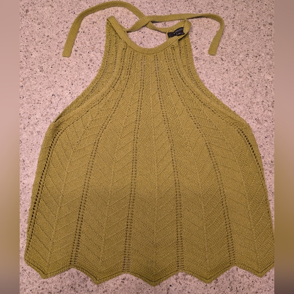 RW&CO. Olive Knit Halter Top